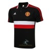 Manchester United Trainings Polo 2022-23 Zwart Rood Wit - Heren